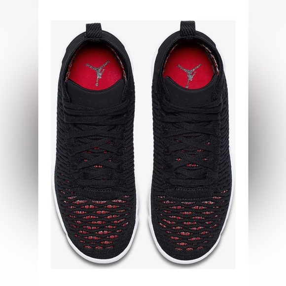 NIB Nike air Jordan’s flyknit 23s youth size 6 women’s size 7.5 black and red - Picture 2 of 15